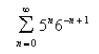 Select the correct Answer for each question. -Determine whether the geometric series converges or diverges.If it converges, find its sum.   A) 30 B) 36 C) 5 D) Diverges
