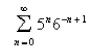 Select the correct Answer for each question. -Determine whether the geometric series converges or diverges.If it converges, find its sum.   A) 30 B) 36 C) 5 D) Diverges