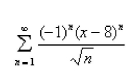 Find the radius of convergence and the interval of convergence of the power series.  