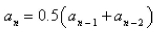 A sequenceis   defined recursively by the equation   for   where   Use your calculator to guess the limit of the sequence.
