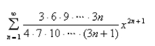 Find the radius of convergence and the interval of convergence of the power series.  