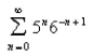 Determine whether the geometric series converges or diverges.If it converges, find its sum.  
