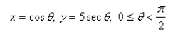 Sketch the parametric curve and eliminate the parameter to find the Cartesian equation of the curve.  