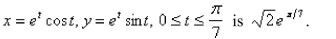 True or False? The exact length of the parametric curve  