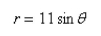 Find a Cartesian equation for the curve described by the given polar equation.  