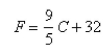 Select the correct Answer for each question. -The relationship between the Fahrenheit and Celsius temperature scales is given by the linear function.   What is the F-intercept and what does it represent? A)    Fahrenheit temperature corresponding to   B)    Celsius temperature corresponding to   C)    Celsius temperature corresponding to   D)    Fahrenheit temperature corresponding to   E)    Fahrenheit temperature corresponding to  