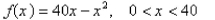 Sandy wishes to have a rectangular garden in her backyard.She has 40 ft of fencing with which to enclose her garden.Letting   enote the width of the garden, find a function   in the variable   that gives the area of the garden.Select the correct Answer   A)    B)    C)    D)   