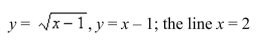 Find the volume of the solid generated by revolving the region bounded by the graphs of the equations about the indicated line.Sketch the region and a representative rectangle.