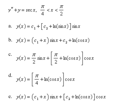 Solve the differential equation using the method of variation of parameters.