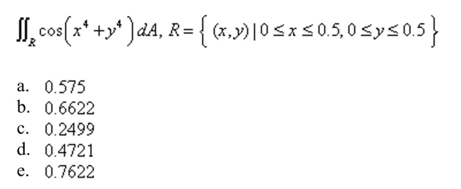 Use the Midpoint Rule with four squares of equal size to estimate the double integral.  <div style=padding-top: 35px> 