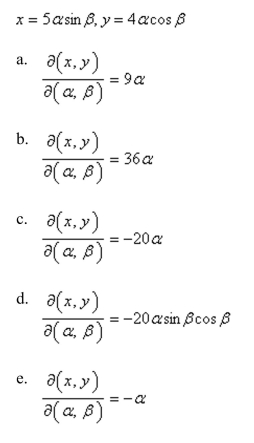 Find the Jacobian of the transformation.  <div style=padding-top: 35px> 