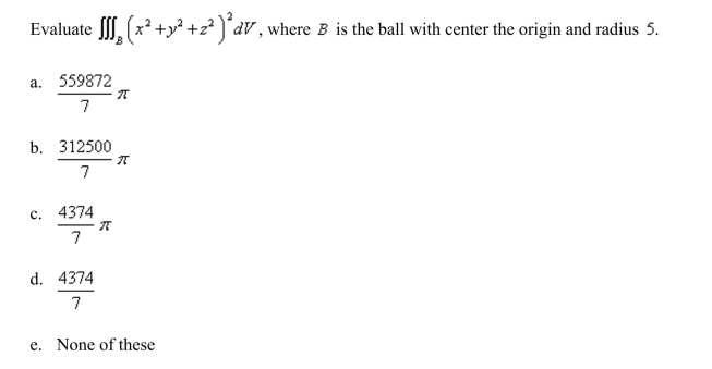Use spherical coordinates.  <div style=padding-top: 35px> 