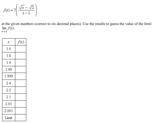 Evaluate the function