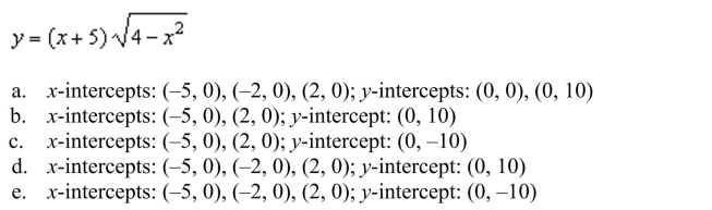 all intercepts: