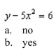 Determine whether y is a function of x.