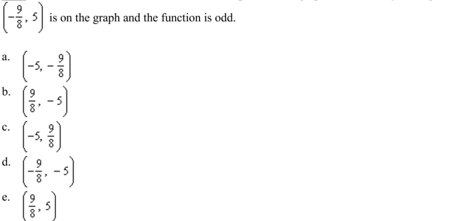 the coordinates of a second point on the graph of a function f if the given point