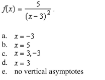 all the vertical asymptotes (if any) of the graph of the function