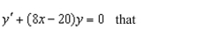 the particular solution of the differential equation