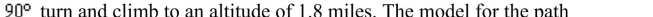 <strong>Because of a storm, ground controllers instruct the pilot of a plane flying at an altitude of 1.6 miles to make a of the plane during this maneuver is time in hours and is the distance in miles. Determine the speed of the plane. Round your answer to The nearest integer.</strong> A)50 mi/h B)16 mi/h C)54 mi/h D)34 mi/h E)79 mi/h