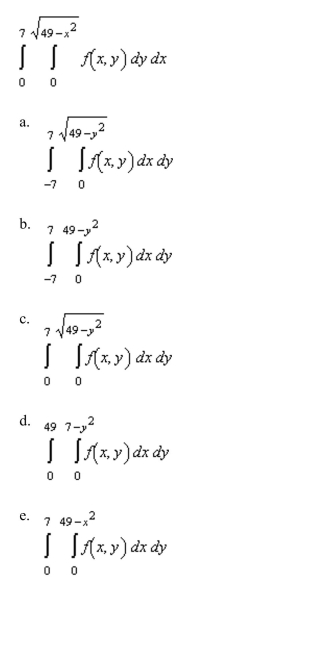 Sketch the region R of integration and then switch the order of integration for the following integral.