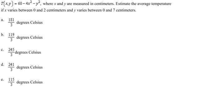 Suppose the temperature in degrees Celsius on the surface of a metal plate is