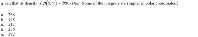 the mass of the lamina described by the inequalities