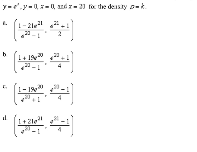the center of mass of the lamina bounded by the graphs of the equations