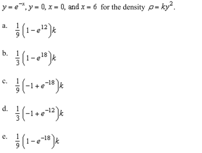 the mass of the lamina bounded by the graphs of the equations
