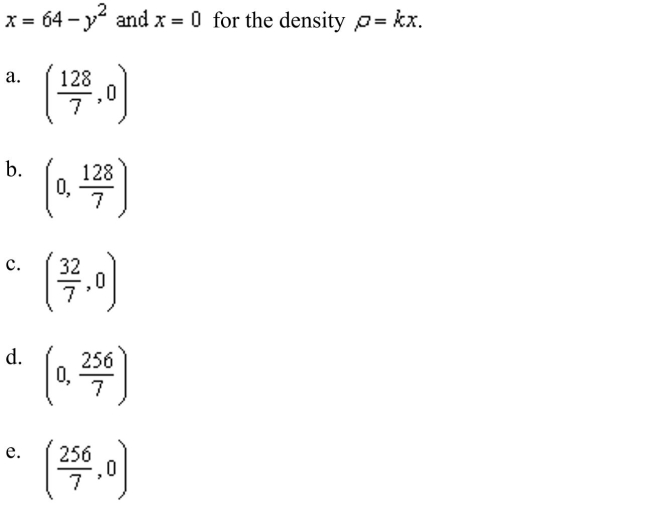 the center of mass of the lamina bounded by the graphs of the equations