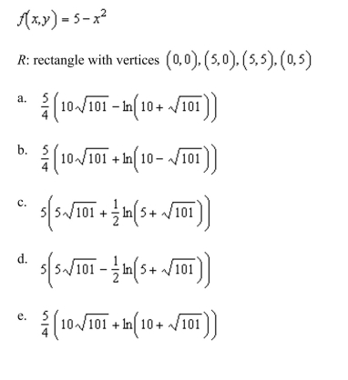 the area of the surface given by