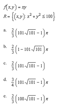 the area of the surface given by