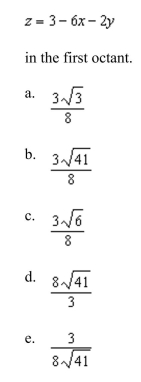 the area of the surface of the portion of the plane