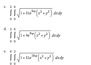 up a double integral that gives the area of the surface of the graph of f over the region R.