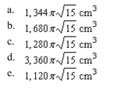 company produces a spherical object of radius 17 centimeters. A hole of radius 7 centimeters is drilled through the center of the object. Find the volume of the object.