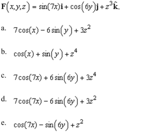 the divergence of the vector field F given by