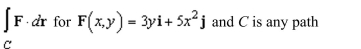 Calculate the line integral along