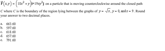 Green's Theorem to calculate the work done by the force
