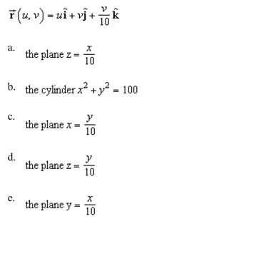 the rectangular equation for the surface by eliminating parameters from the vector-valued function. Identify the surface.