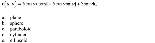 Identify the surface by eliminating the parameters from the vector-valued function