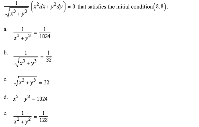 the particular solution of the differential equation