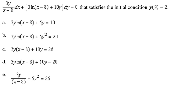 the particular solution of the differential equation