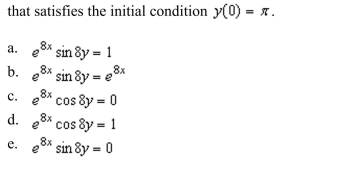 the particular solution of the differential equation