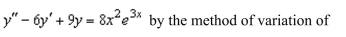 Solve the differential equation parameters.