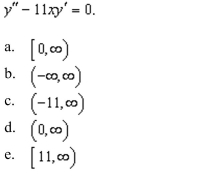 the interval of convergence for the solution of the differential equation
