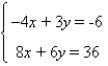 Solve the system by substitution, if possible.   A) (5, 2)  B) (3, 2)  C) (2, 5)  D) (1, 6)  E) no solutions