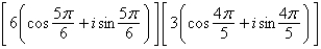 Perform the operation shown below and leave the result in trigonometric form.   A)      B)      C)      D)      E)    