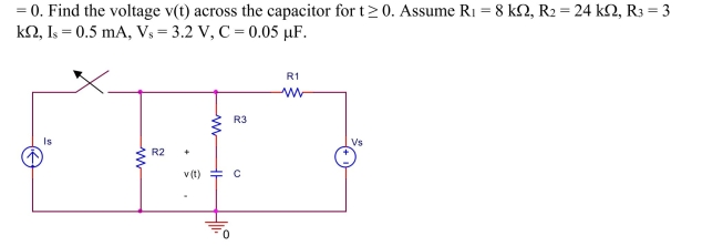 switch in the circuit shown below has been closed for a long time before it is opened at t  <div style=padding-top: 35px> 