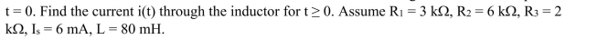 The switch in the circuit shown below has been closed for a long time before it is opened at    <div style=padding-top: 35px> 