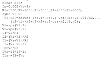 % Nodal Analysis Answers: