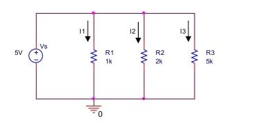 the circuit shown below, find the currents I<sub>1</sub>,I<sub>2</sub>, and I<sub>3</sub>. Also, find the powers on  R<sub>1</sub>,R<sub>2</sub>, R<sub>3</sub>,and V<sub>s</sub> and state whether power is absorbed or released by each element.  